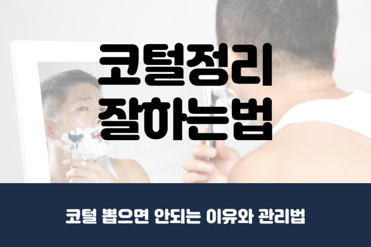  코털 뽑으면 안되는 이유, 올바른 코털 정리