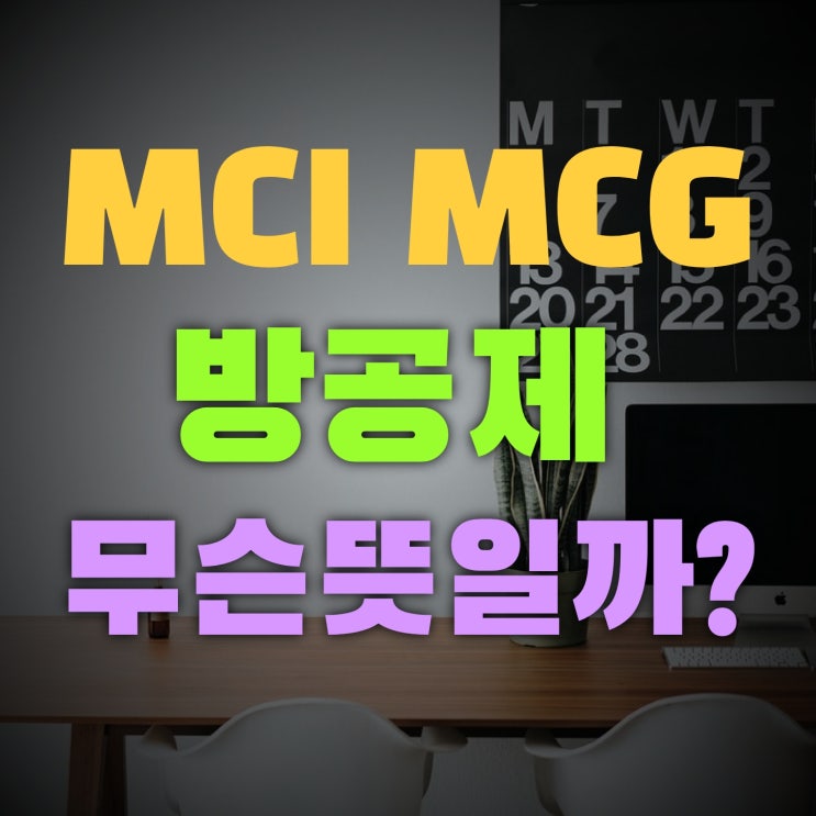  MCI MCG 방공제 무슨 뜻일까 모르면 정말 손해 본다