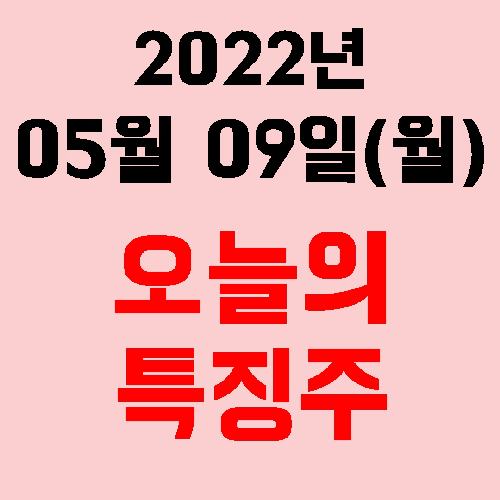  오늘의 특징주 2022년 05월 09일(월)