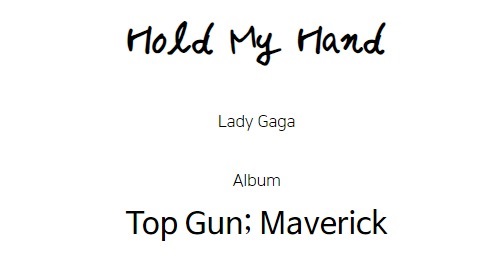 Lady GagaHold My Hand (Top Gun: Maverick)가사포함