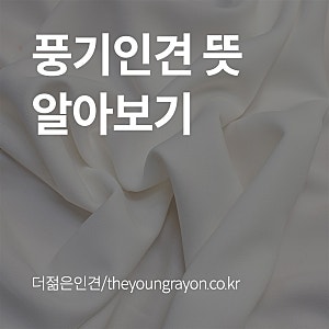 풍기인견이란? 풍기인견 뜻 알아보기