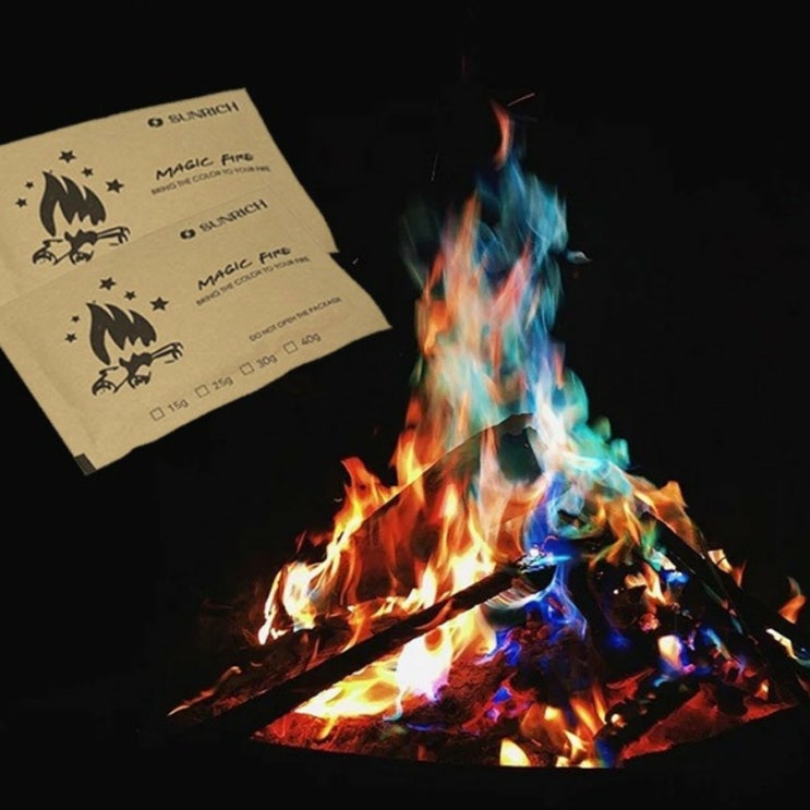 오로라불멍가루 캠프파이어가루 캠핑오로라 꺼지지않는불꽃 도깨비불 매직 오호라 레인보우