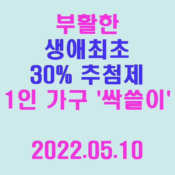  부활한 생애최초 30% 추첨제, 1인 가구 '싹쓸이' / 2022.05.10