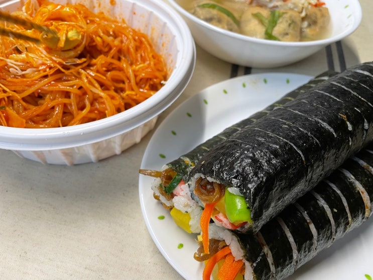 수원망포역 맛집 고봉민 김밥인 쫄면과 새우김밥 어묵탕