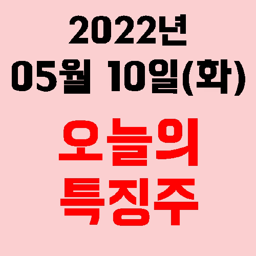  오늘의 특징주 2022년 05월 10일(화)