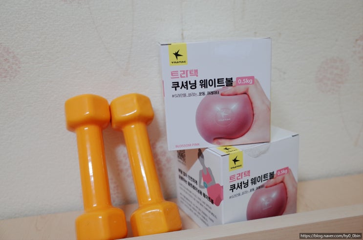  트라택 쿠셔닝 웨이트볼 0.5kg 활용한 마사지와 홈트