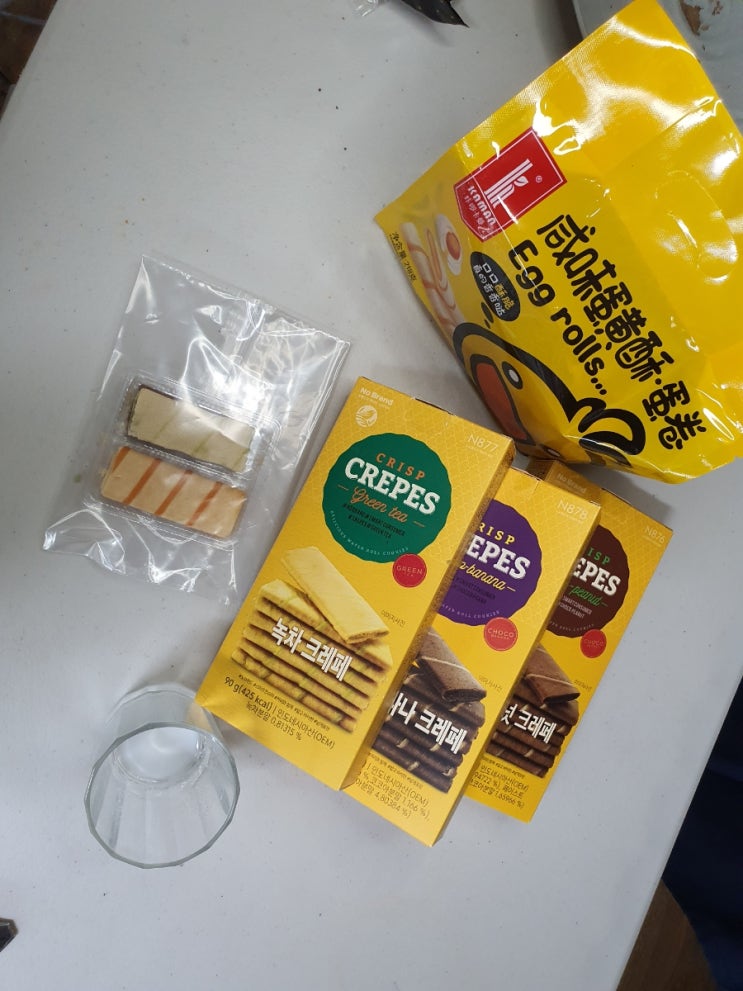  카만 에그롤과 노브랜드 크레페 3종 한방에 먹어봤습니다!!