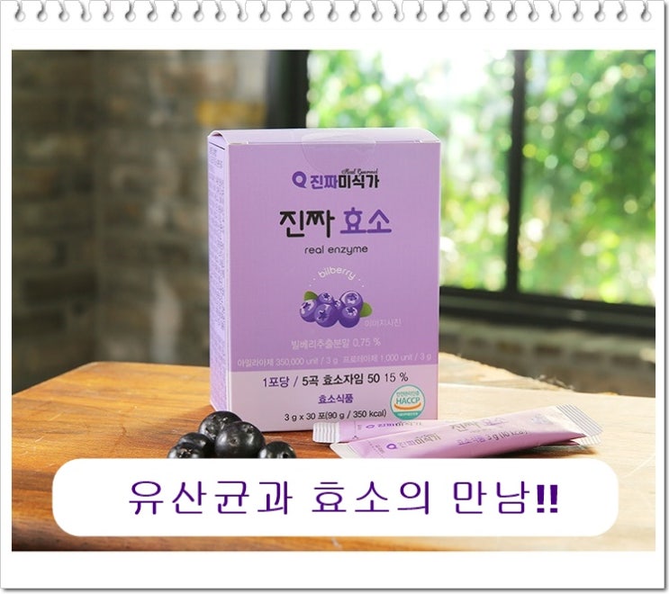  다이어트에 좋은 프로바이오틱스 유산균과 곡물발효효소의 조합 빌베리맛 진짜 효소로 면역력 키우기