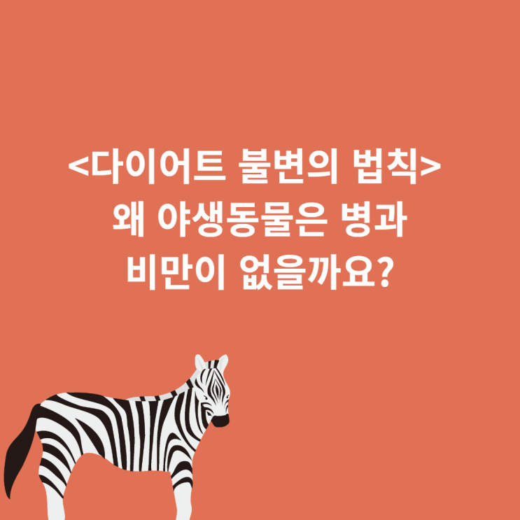 다이어트 불변의 법칙, 왜 야생동물은 병과 비만이 없을까요?