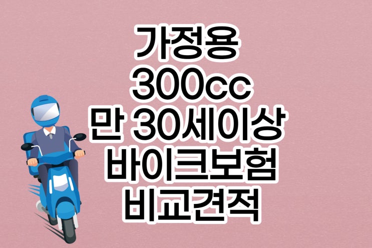  가정용 300cc 만 30세 이상 오토바이(이륜차) 책임보험과 종합보험 비교견적 후 가입 도와드렸어요