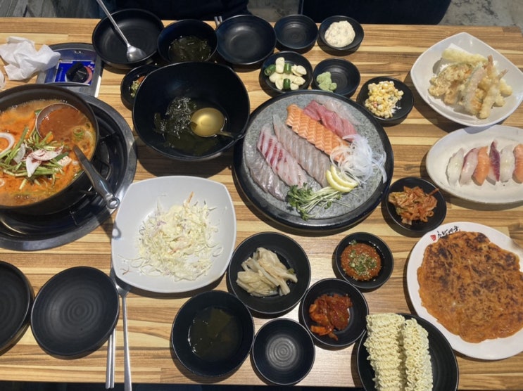  인천 구월동 횟집 가성비 넘치는 '베테랑 종합어시장' 찐 추천후기(위치/가격/세트메뉴/셀프바/김치전/밑반찬)
