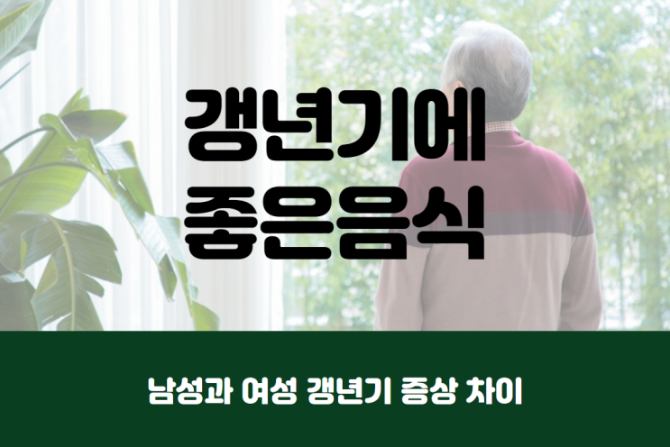 남성 갱년기 증상 여성과 차이, 갱년기에 좋은 음식