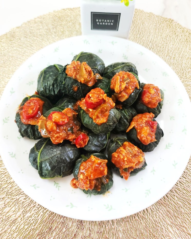  곰취쌈밥 만들어 먹는법 백종원 참치쌈장 얹어 최강 밥도둑
