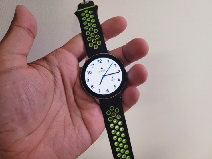 갤럭시워치 시계줄 추천! 오버기어 갤럭시 워치3 스트랩 펀치 실리콘 그린색상