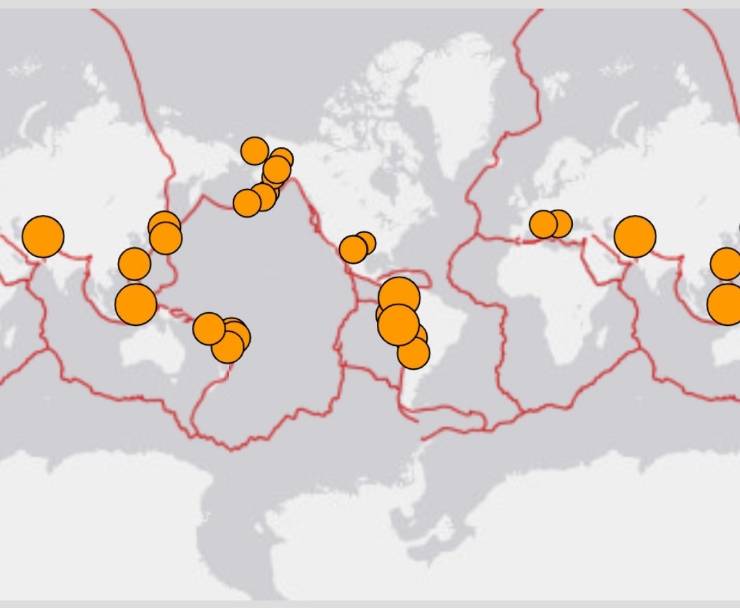 세계 지진 발생 현황(2022.5.13)