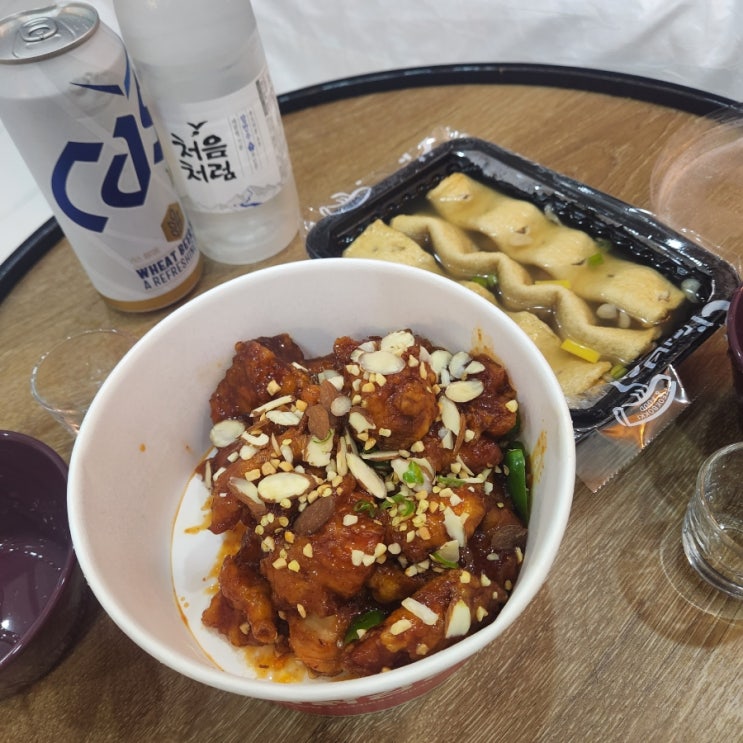  강릉중앙시장 야시장 유명 맛집 강릉 배니닭강정 반마리 포장