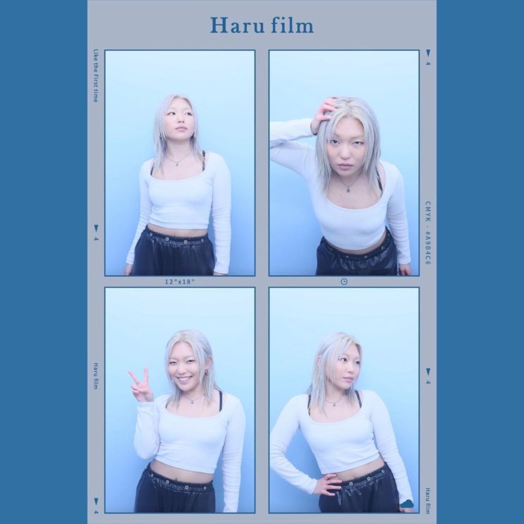  중단발 헤어스타일  에  탈색 후 염색   ෆ