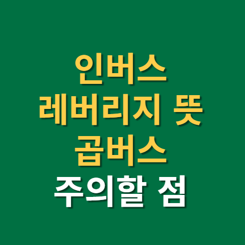  인버스 뜻과 레버지리 뜻 모르고 사면 손해(f. 곱버스, 주식, 파생상품, TIGER)