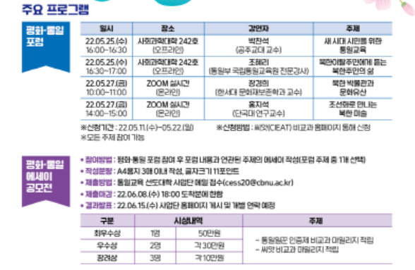 충북대, 통일교육주간 맞이 평화·통일교육 행사