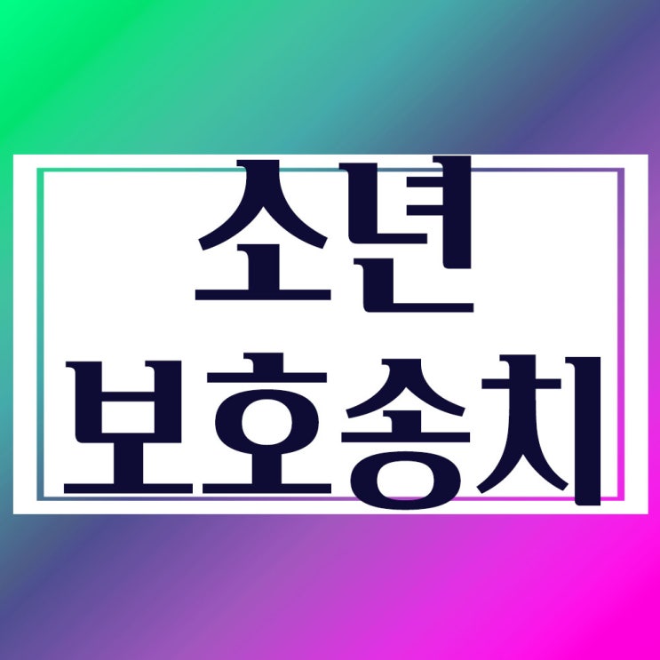  소년법처벌- 소년보호사건 송치