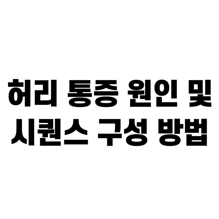  허리 통증의 원인과 시퀀스 구성 방법 (척추관협착증, 척추분리증, 허리디스크)