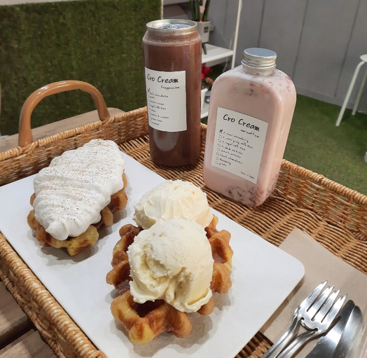  인천 송림동 현대시장 크로플 맛집 '크로크림'