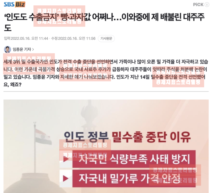  [미국5월옵션만기] 인도 밀 수출 금지에 따른 밀 가격 상승 현상에 감춰진 5월옵션만기 포지션 변화