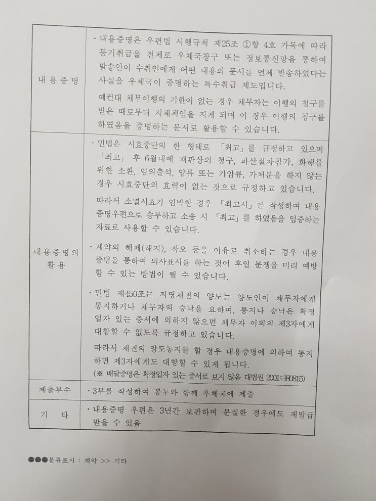 내용증명 효력 (활용) 내용증명 효력 (활용)