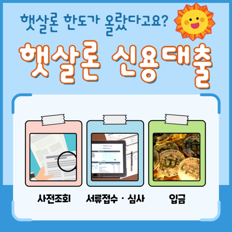  햇살론 보증한도 조정 서민대출 이용해 볼까?