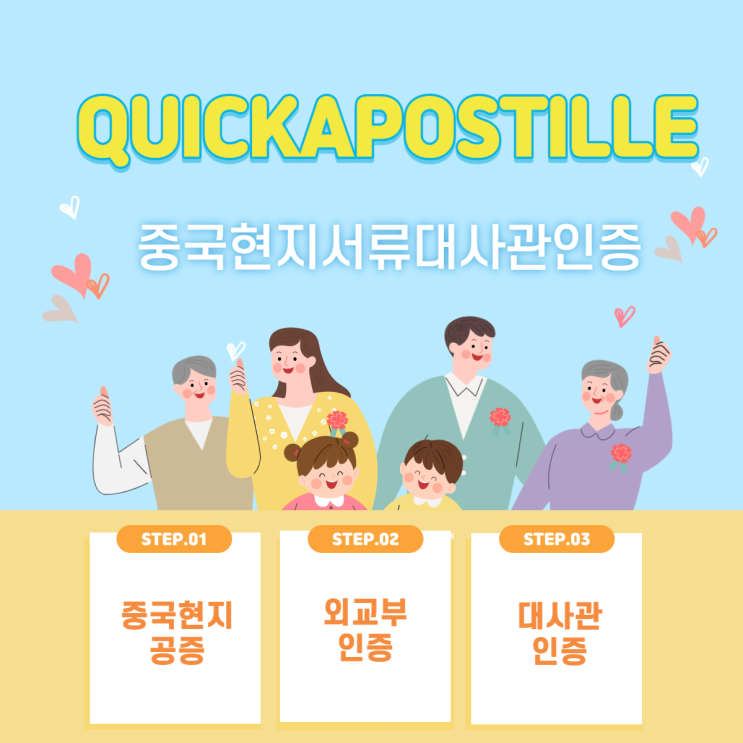  중국현지서류대사관인증(중국현지공증,외교부인증,대사관인증)