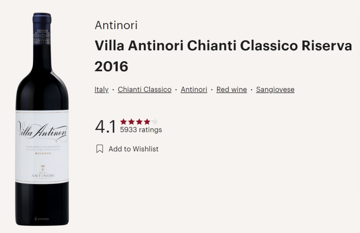  [와인 리뷰] Villa Antinori - Chianti Classico Riserva 2016