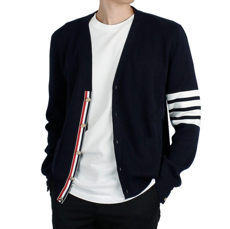  디몬트 22 S/S 톰브라운 남성 밀라노 스티치 V넥 가디건(네이비) MKC171A 00219 415