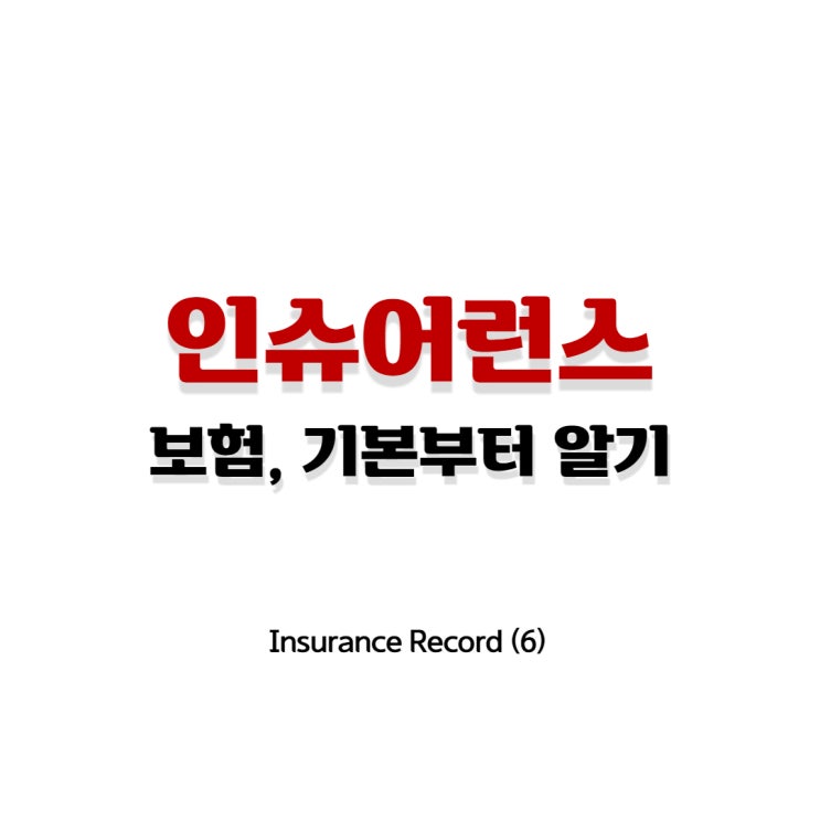 Insurance Record (6) _ 보험, 기본부터 알기 (비갱신형/갱신형/전기납)