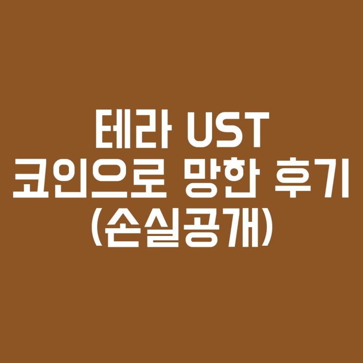 테라(루나코인) UST(앵커프로토콜 및 테라월드)로 망한 후기 (손실공개)