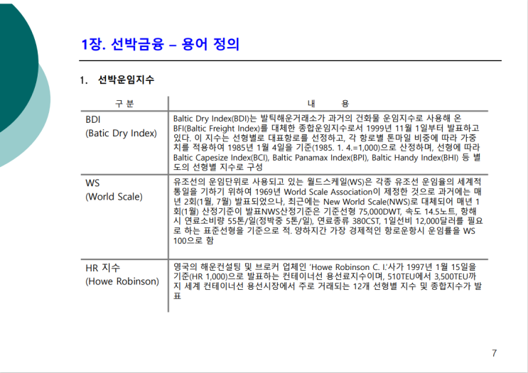 선박금융 - 용어 정의