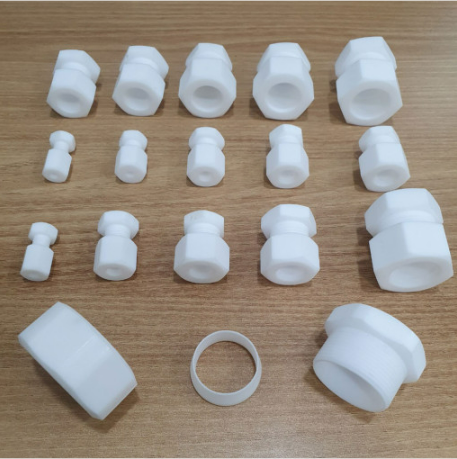  PTFE 테프론 파이프 유니온 마개 엔드캡 클로저 플러그 마감 [테플론 teflon] plug 플러그 뚜껑 나사탭 테프론제품 fitting 테프론피팅