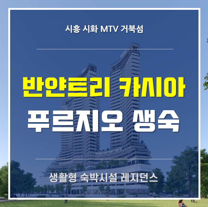  반얀트리 카시아 vs 푸르지오 생활형숙박시설 시화MTV 시흥거북섬