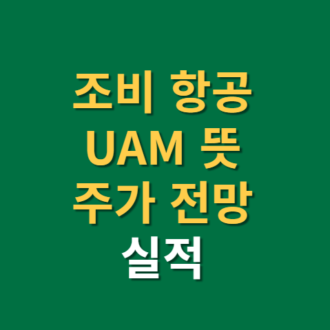 조비 에비에이션 주가 전망 실적(f. 도심 항공 교통, UAM 뜻, 에어택시 관련주, 대장주)