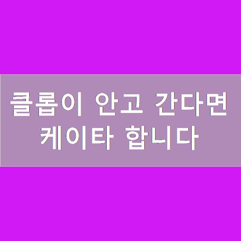 클롭이 안고 간다면 케이타 합니다