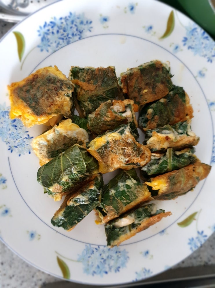  단백질 폭탄 다이어트식단 - 두부 새송이버섯 깻잎 말이 부침 냉장고 털기
