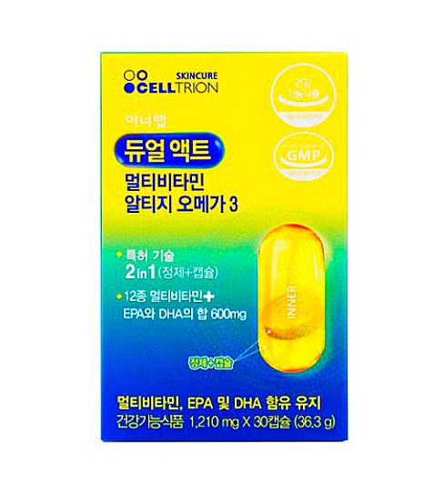  셀트리온 이너랩 듀얼액트 멀티비타민 알티지 오메가3