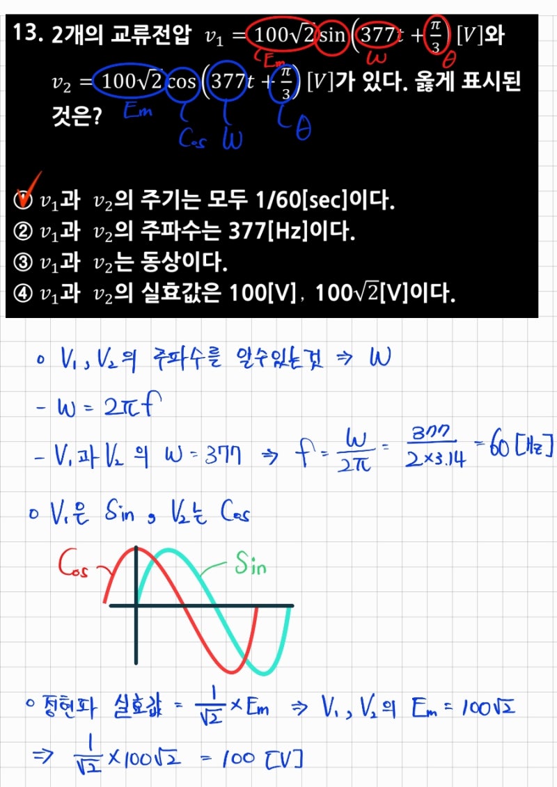전기기사/전기산업기사] 회로이론 7강 교류의 파형 (파고율, 파형율, 최대값, 실효값, 평균값) : 네이버 블로그