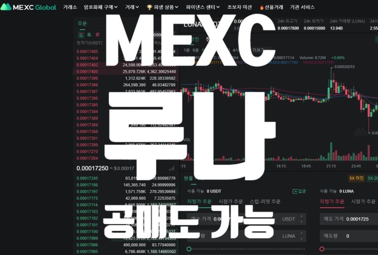  [2022년 5월 19일] 루나(LUNA/USDT), 테라(UST/USDT) 공매도, 숏 가능한 해외 거래소 (MEXC)