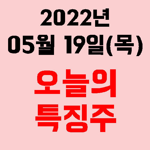  오늘의 시장 특징주 2022년 05월 19일(목)