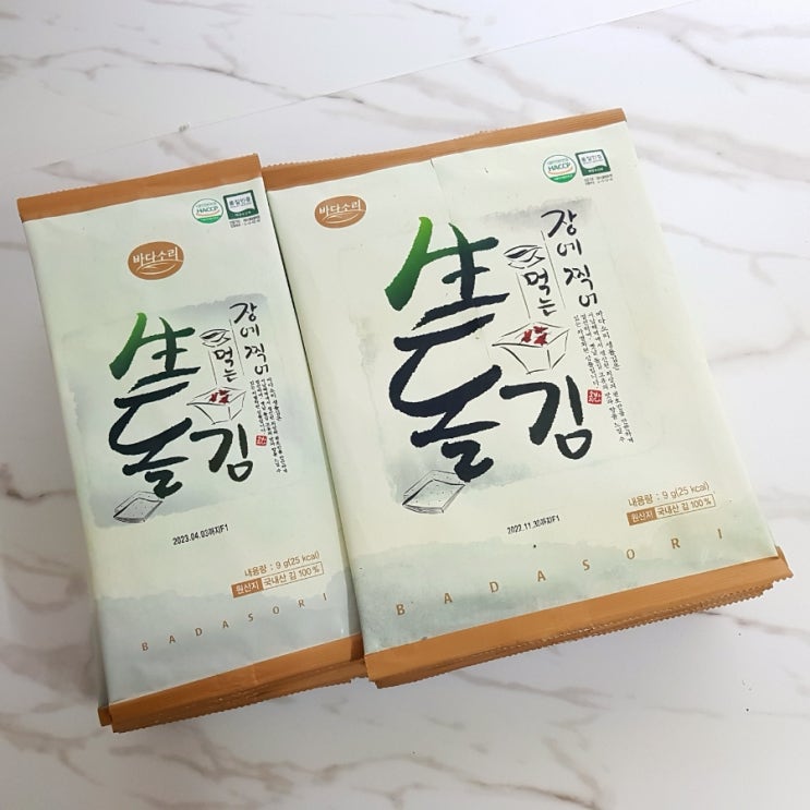 두 번 구워 바삭한 바다소리 생돌김 20봉