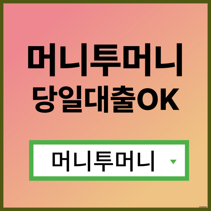  모바일대출, 머니투머니!