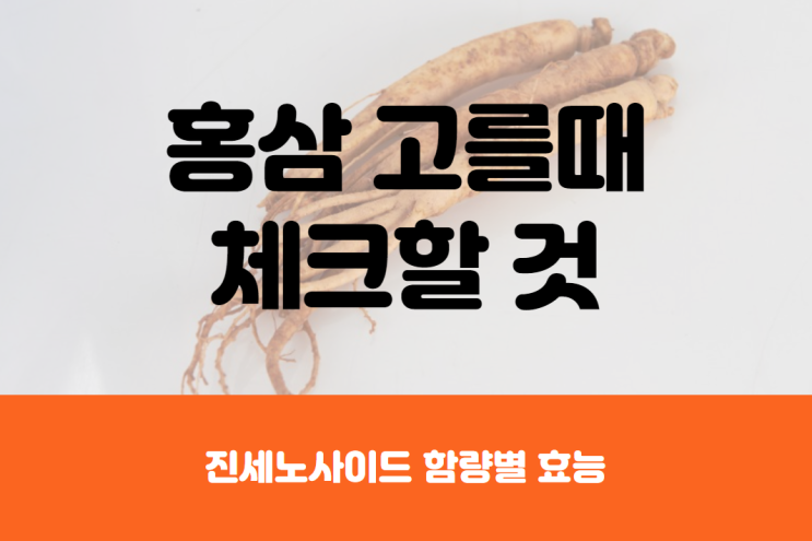  홍삼에 들어있는 진세노사이드 함량 및 효능