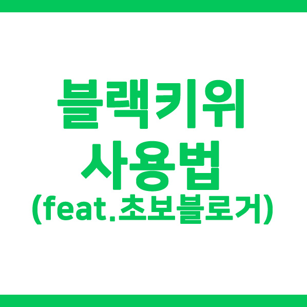  [블랙키위 사용법1] 블랙키위를 활용한 키워드로 방문자수 늘리기