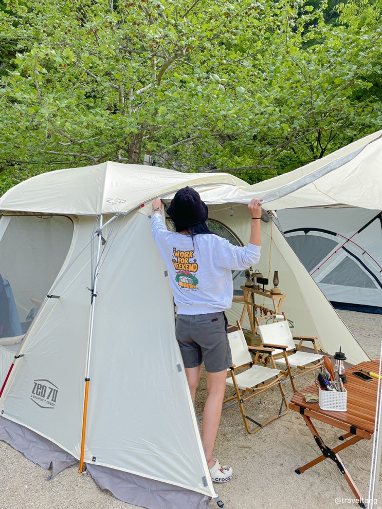  [캠핑용품 리뷰] 4계절용 리빙쉘 패밀리텐트 - 제드 7 2 설치 & 후기