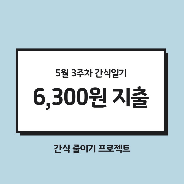  5월 3주차 간식일기 : 간식비 5,000원 지출